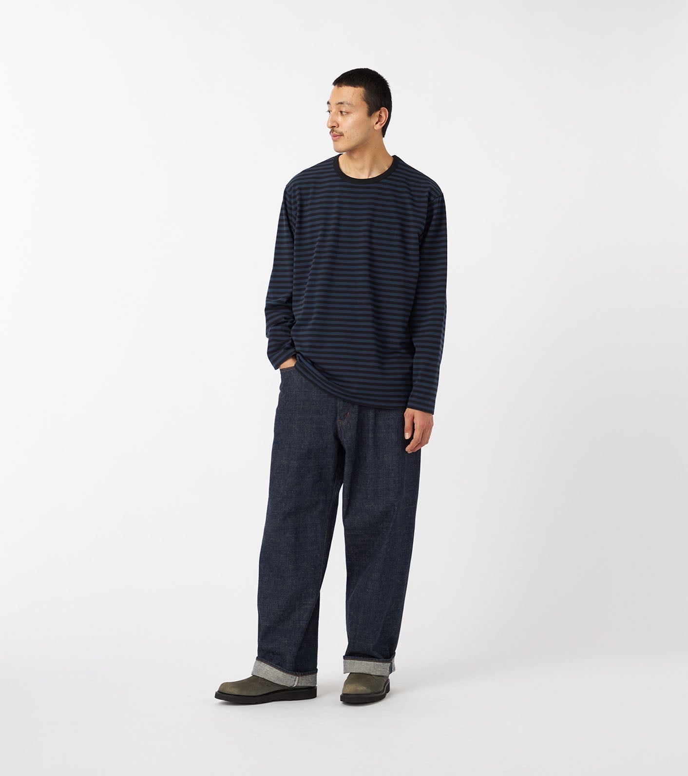 nanamica COOLMAX Stripe Jersey L/S Tee