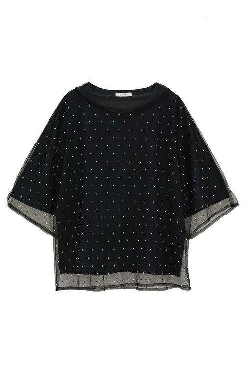 CLANE RHINESTONE SHEER TOPS